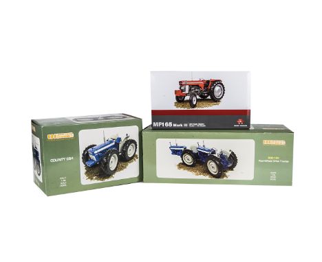 Universal Hobbies 1:16 Tractors, Massey Ferguson MF165 Mark III, County 654, DOE-130 Four-Wheel Drive Tractor, in original bo