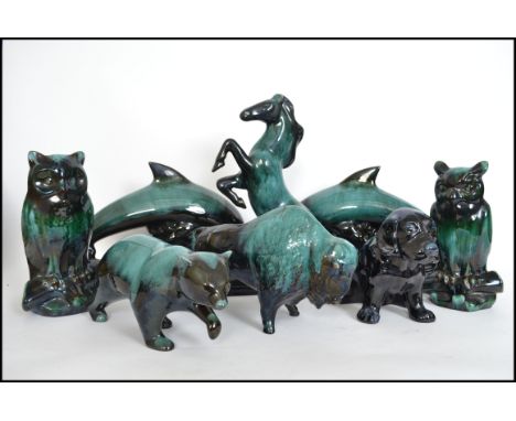 A good collection of 20th century retro ceramic large animals in the style of Poole all in a similar colour way.