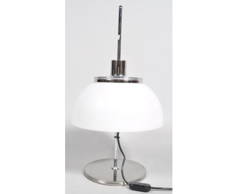 Harvey I. Guzzini - iGuzzini - Faro - A 1970's Italian retro vintage table / side lamp having twin bulbs with white plastic s
