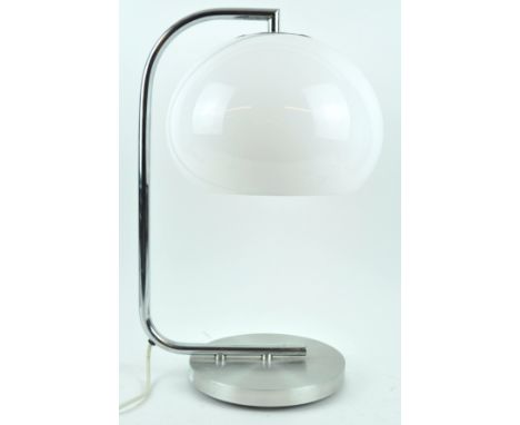 Prova, an Italian 1970's retro vintage table/desk lamp, with pink plastic shade on chromed arm and base, 48cm high
