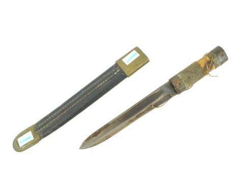 A WWII bootknife, with scabbard, blade 18.5cm long