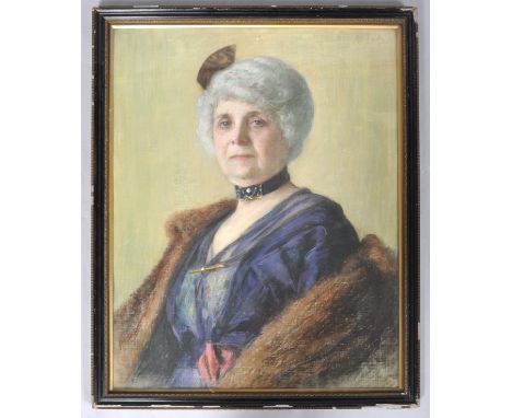 A Fuks, pastel on canvas, Portrait of a Lady, signed upper right, 62.5cm x 49.5cm