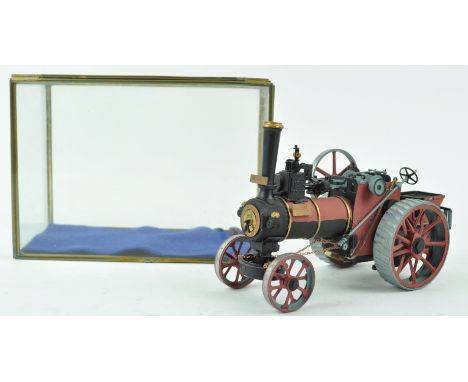 A model traction engine 'Royal Charter', in glazed case, 13cm high x 18.2cm wide x 9cm wide