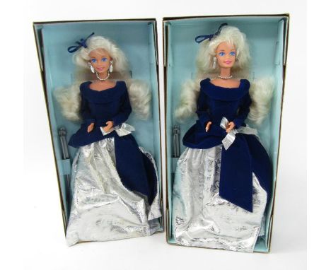 Two Barbie Winter Velvet, special edition, by Mattel, 155586, boxed.