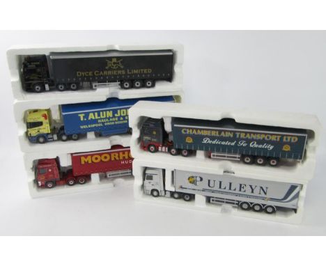 Corgi die cast lorries, comprising Pulleys, Dyce Carriers Ltd, Chamberlain Transport Ltd, T.Allun Jones Ltd, and Moorhouse. (