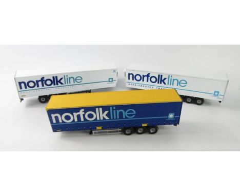 Corgi die cast Norfolk Line container lorries, cabs lacking. (a quantity)