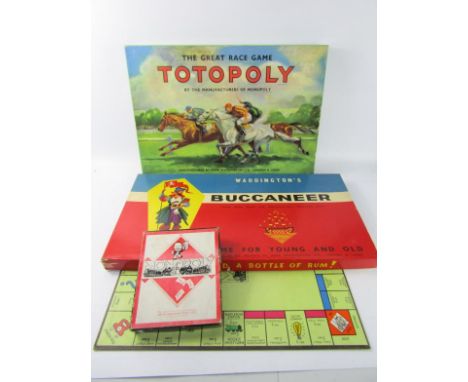 A Waddington's game of Totopoly, Monopoly game and a game of Buccaneer. (3)