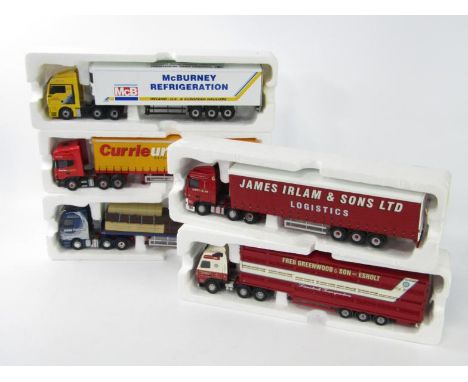 Corgi die cast lorries, comprising James Inlam & Sons Ltd, Currieuropean, McBurney Refrigeration, Fred Greenwood & Son and In