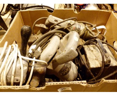 Box of mixed power tools  including wolf heavy duty drill 