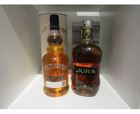 Old Pulteney 12 years Old Single Malt Scotch Whisky, 70cl boxed, Jura 10 year old Single Malt Scotch Whisky, 70cl boxed (2)