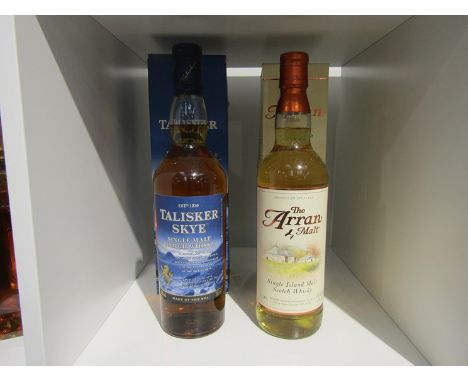 Talisker Skye Single Malt Scotch Whisky 70cl boxed, The Arran Single Island Malt Scotch Whisky 70cl boxed (2)
