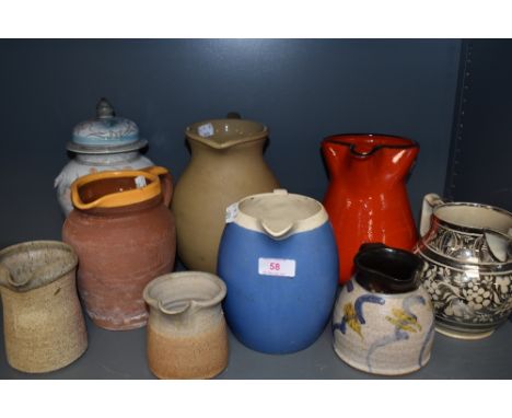 A selection of earthen ware and similar ceramic water jugs