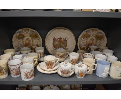 A selection of Royal coronation wares including Wileman and Shelley Queen Victoria and similar