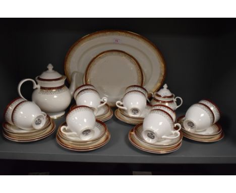 A partial Royal Grafton 'majestic' dinner service comprising of platters, cups and saucers, tea pot and more, around thirty e