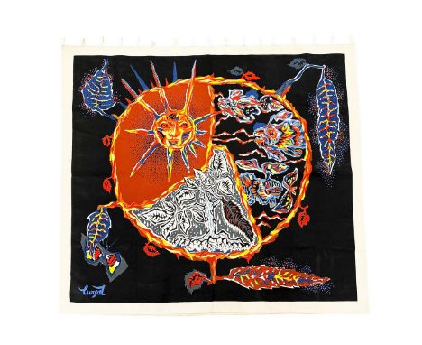 JEAN LURCAT (FRENCH 1892-1966). LA PLUIE ET LE BEAU TEMPS. (d) silkscreen tapestry, circa 1950s, 117cm x 133cm.