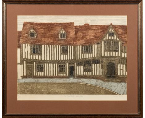* Valerie Thornton [1931-1991]-The Guildhall, Lavenham,:-etching in colours, signed, inscribed and dated '77, numbered 140/25