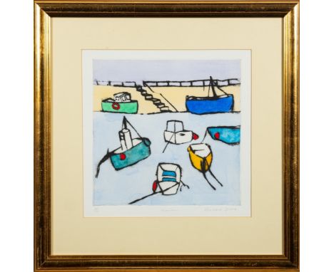* Richard Spare [b.1951]-Harbour,:- etching with aquatintsigned, inscribed and numbered 35/150sight size 34 x 34cm.
