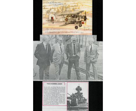 Swordfish Signed C M Kingsmill, Edgar - Lee, D Bunce. Attacked in Swordfish Scharnhorst and Gneisenau Swordfish Card Size 6 ½
