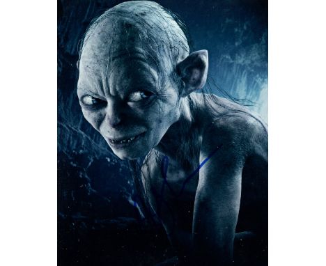 Lord of the Rings 8x10 movie photo signed by actor Andy Serkis as Gollum. Good condition. All autographs come with a Certific