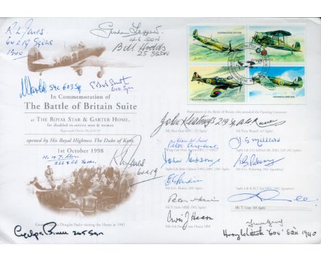 Battle of Britain Signed 20 Battle of Britain Pilots, Crew. 1st Oct 1998 In Commemoration of the Battle of Britain Suite date