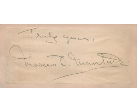 Pioneer Aviator Pilot Marcus Dyce Manton Signed Piece From Letter Approx 6 X 2 Inches Instructor At Hendon Born 1893. On Thur