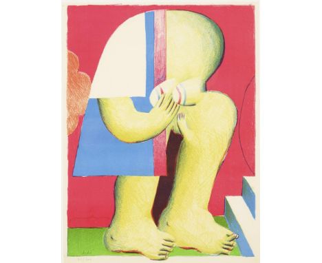   ANTES,  Horst(*1936 Heppenheim) KopffüßlerFarblithografie auf Bütten. Bleistiftsignatur. Exemplar: 92/200.Blatt: 56,5 x 41,