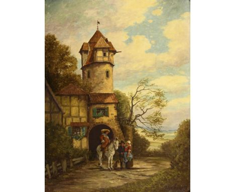                     BECKER,             Oskar (1898 Sulzen - 1982 Angermund/Düsseldorf)    Am StadttorÖl/Leinwand. Rechts unt