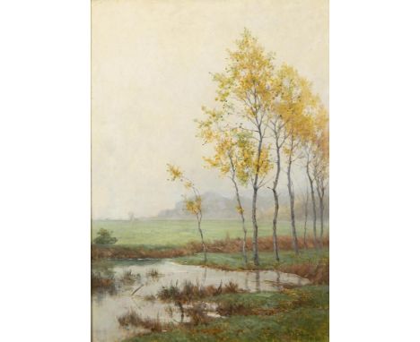                     PUHONNY,             Victor (1838 Prag - 1919 Baden-Baden)    BachlandschaftÖl/Leinwand. Rechts unten sig