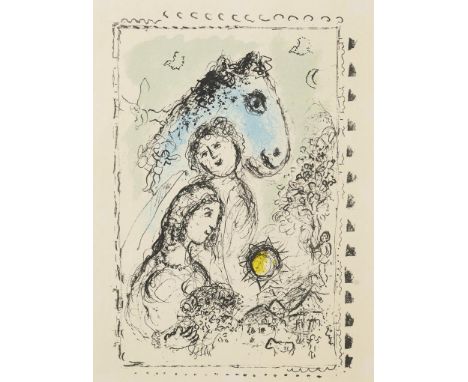                     CHAGALL,             Marc(1887 Ljosna - 1985 Saint-Paul-de-Vence)    "Blaues Pferd mit Paar (2. Zustand)"