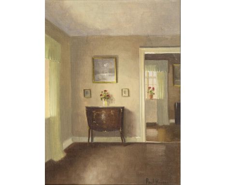                     RÖNNE,             Poul (1884 Frederiksborg - 1964 Bornholm)    InterieurÖl/Leinwand. Rechts unten signie