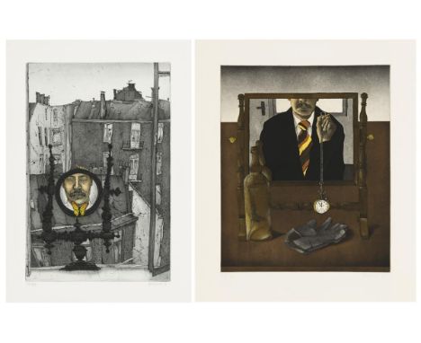                     KRESSEL,             Diether (1925 Düsseldorf - 2015 Hamburg)    2 mystisch-fantasievolle Werke mit Selbs