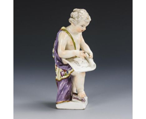 Allegorie der Geometrie. Meissen. Schwertermarke am Sockel, um 1750. Modell-Nr.: 1751. Entwurf: 1751.                     KAE