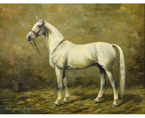                     WESTEROP,             Wilhelm (1876 Aachen - 1954 Rath)    Hannoveraner SchimmelÖl/Leinwand. Links unten 