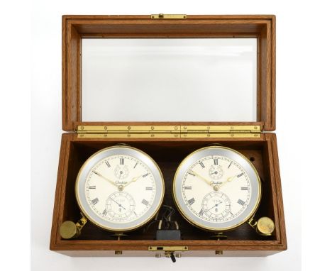             Doppelchronometer mit 56 h Gangreserve. Marke GUB / VEB GLASHÜTTER UHRENBETRIEBE. Anfang 1960er Jahre. Werk-Nr. 1