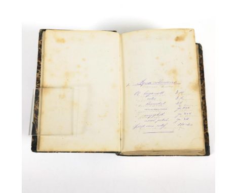             "Manual von Ernst Rozenhardt" - DrogerierezepteUm 1880. 16,5 x 11 cm.             Circa 300 handschriftliche Reze