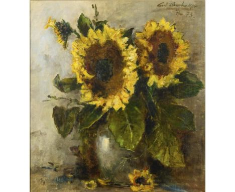                     DÖRRBECKER,             Carl (1894 Frankfurt a.M. - 1983 ebd.)    SonnenblumenÖl/Leinwand. Rechts oben si