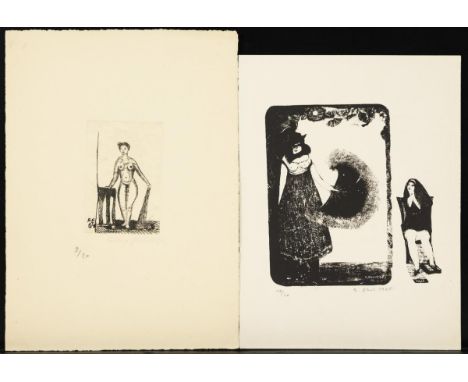                     EBERT,             Albert (1906 Halle/Saale - 1976 Halle/Saale)    Dame mit FächerLithografie. Bleistifts