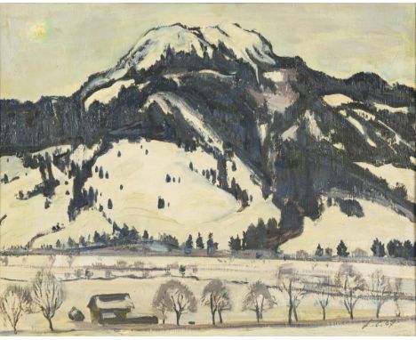                     CROISSANT,             Hermann (1897 Landau - 1963)    WinterlandschaftÖl/Leinwand. Rechts unten monogram