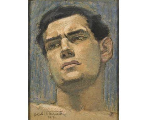                     MAENNCHEN,             Albert (1873 Rudolstadt - 1935 Berlin)    "Studienkopf - Junger Mann"Pastell. Link