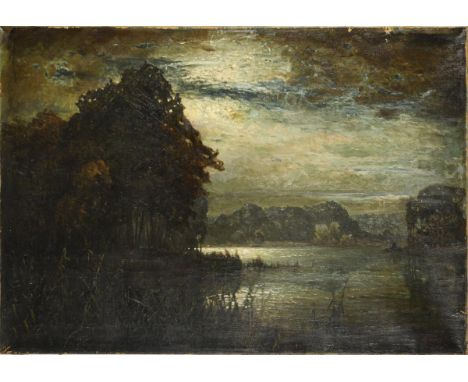                     DOUZETTE,             H.    "Krumme Lacke bei Rahnsdorf"Öl/Leinwand. Rechts unten signiert, verso betitel