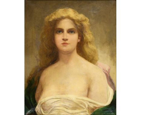                     STIEPEVICH?    FrauenbildnisÖl/Leinwand. Links unten undeutlich signiert, verso bezeichnet. Um 1900. 50,5