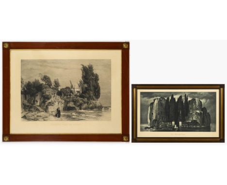                     BÖCKLIN,             Arnold(1827 Basel - 1901 San Domenico)    2 Werke: "Die Insel der Toten" und "Römisc