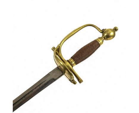 Stichdegen für Kürassieroffiziere mit spanischer Klinge. 18. Jahrhundert.             Klinge L 73 cm, Gesamt L 90 cm.        