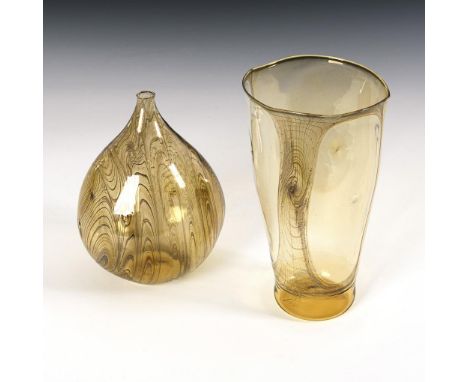 2 Künstlerglasvasen. Lauscha. Ab 1973 - Anfang 21. Jh. Signiert "HK".                     KOCH,             Hubert (1932 Laus