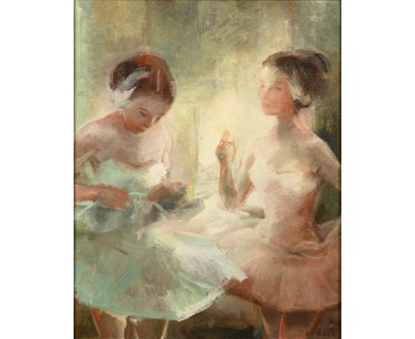                     VRBOVÁ-STEFKOVÁ,             Miloslava (1909 Schinkau/Böhmen - 1991 Prag)    BallerinasÖl/Hartfaser. Rech
