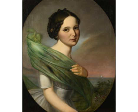                     SCHADOW,             Wilhelm von - Umkreis    Porträt der Johanne ReckmannÖl/Leinwand. Unsigniert, verso 