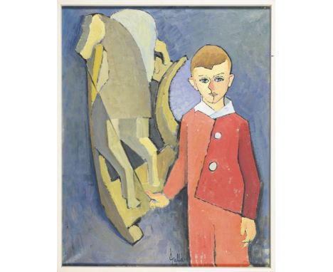             Modernes JungenbildnisÖl/Leinwand. Mittig unten undeutlich signiert. 20. Jh. 81 x 65 cm. Gerahmt : 83,5 x 67,5 cm