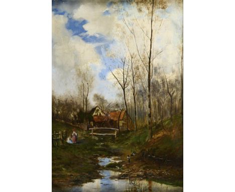                     LINS,             Adolf zugeschrieben    "Böhmische Hütten im Frühling"Öl/Leinwand. Rechts unten signiert