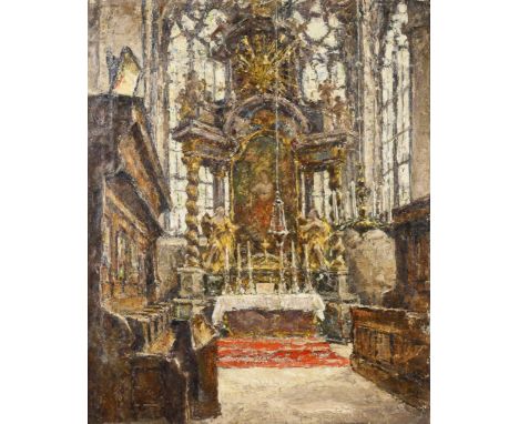                     BLANKE,             Wilhelm (1873 Unruhstadt - 1936 Schwiebus)    AltarraumÖl/Leinwand. Links unten signi