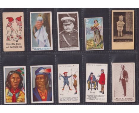 Trade cards, Fry's Chocolate, 14 cards from various series including Nursery Rhymes (Canadian Issue), Rule Britannia Plain Ba